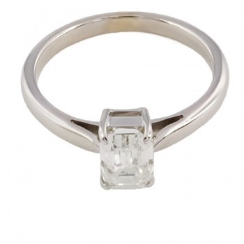 18ct white gold Diamond 1.00ct solitaire Ring size J